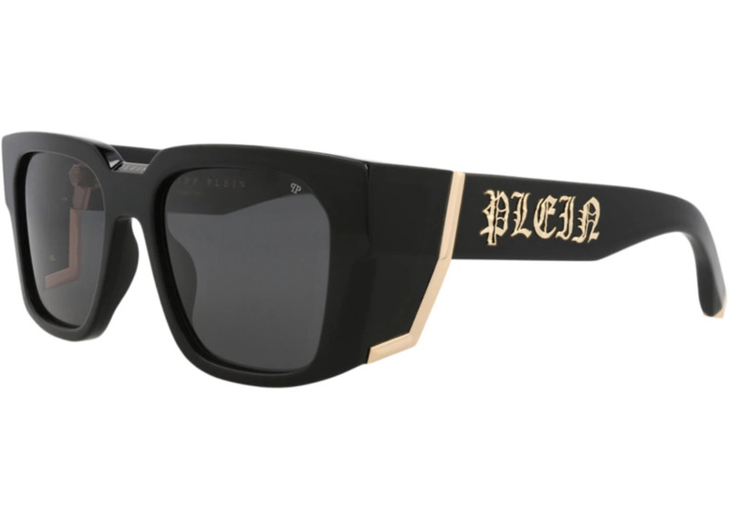 PHILIPP PLEIN Philipp Plein Square-Frame Acetate Sunglasses Black Black Smoke (SPP130M-54-0700) outlook