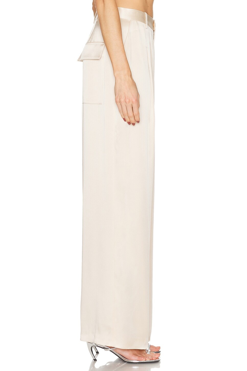 Satin Relaxed Pleated Pant - 3