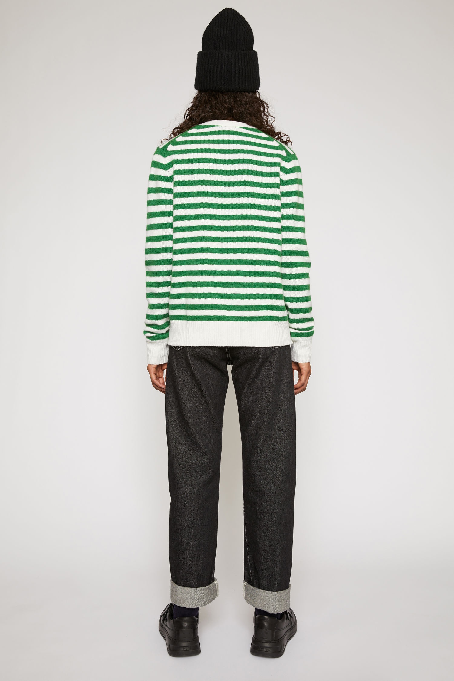 Breton stripe cardigan green/white - 3