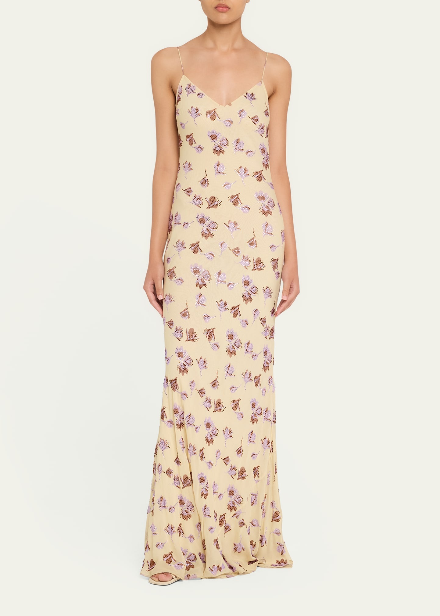 Embellished Floral Maxi Dress - 2