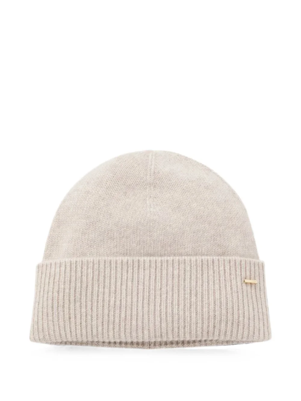 cashmere beanie with metalic logo trim - 1