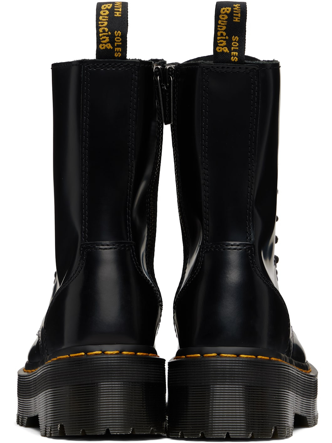 Black Jadon Hi Smooth Leather Platform Boots - 2