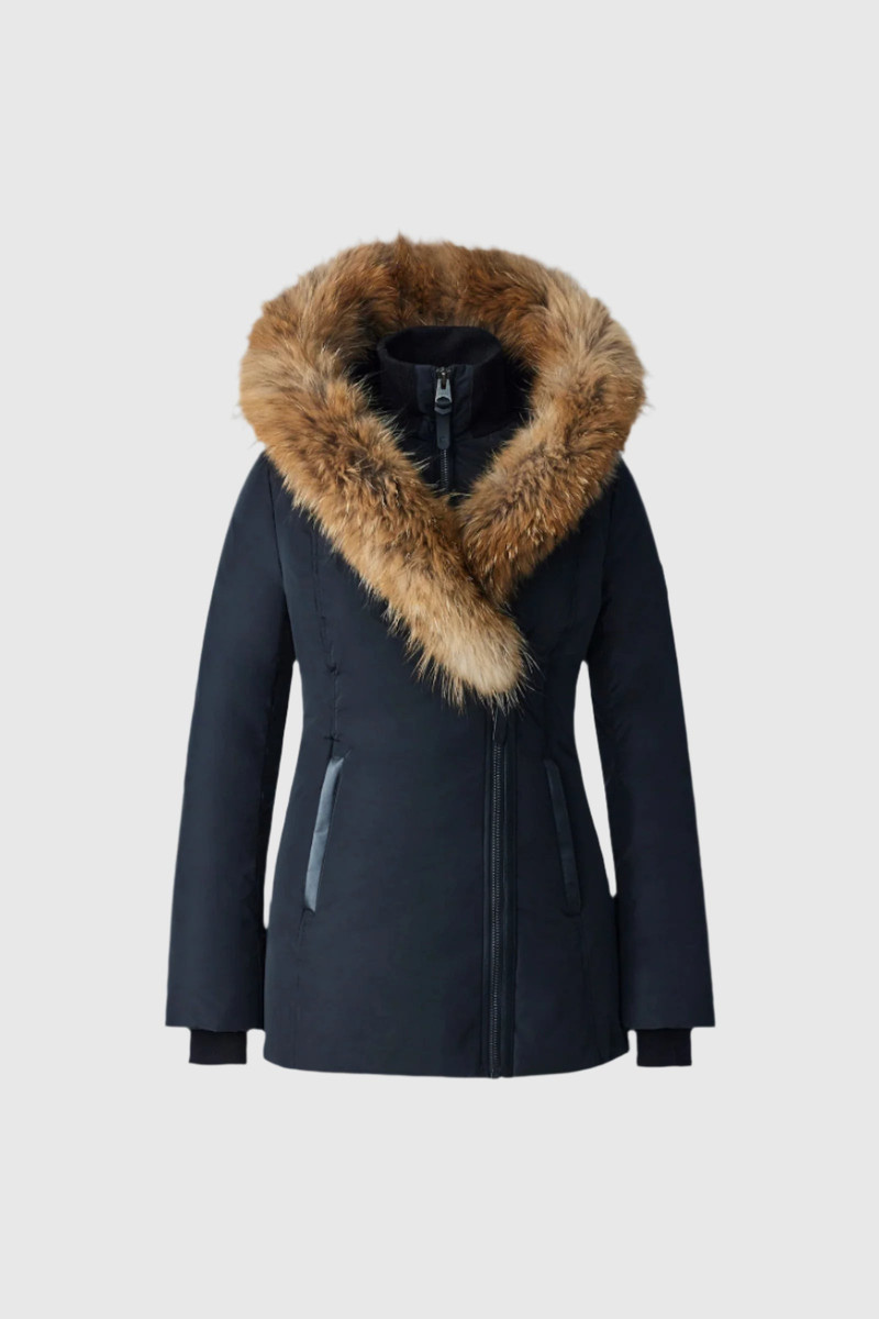 ADALI-F Down coat with natural fur Signature Mackage Collar 1