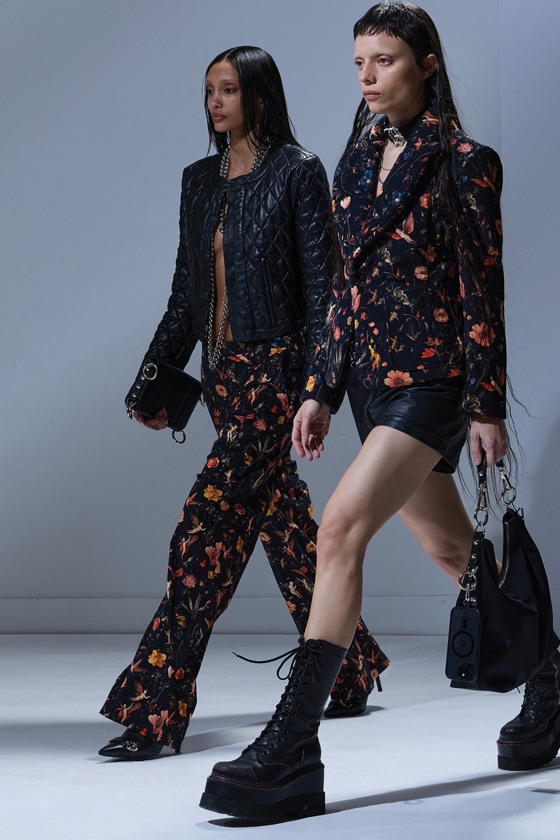 R13 PADDED PEAK LAPEL SHRUNKEN BLAZER outlook