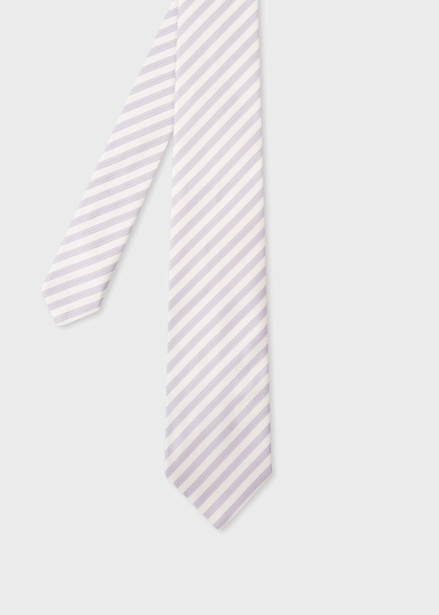 Lilac Diagonal Stripe Narrow Tie - 1