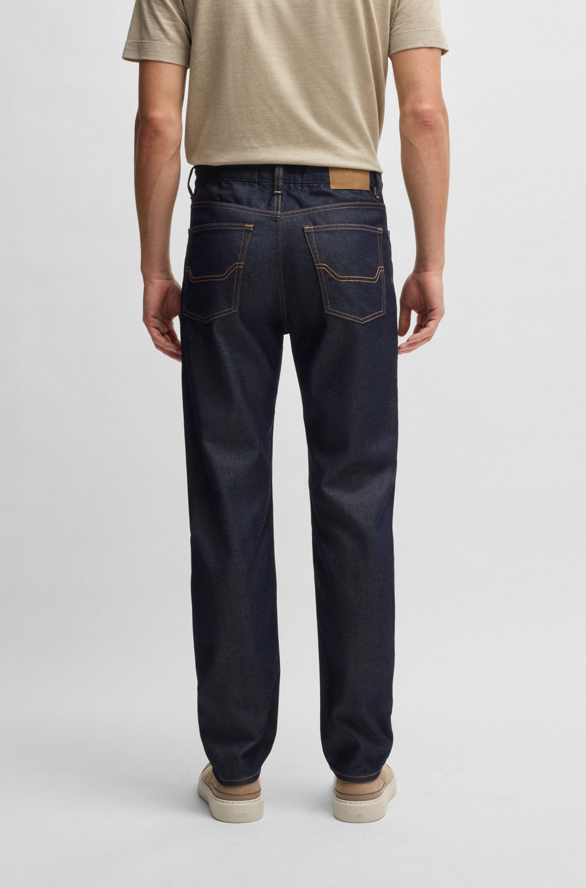 BOSS X ASTON MARTIN REGULAR-FIT JEANS WITH CARBON-FIBER YARN - 4