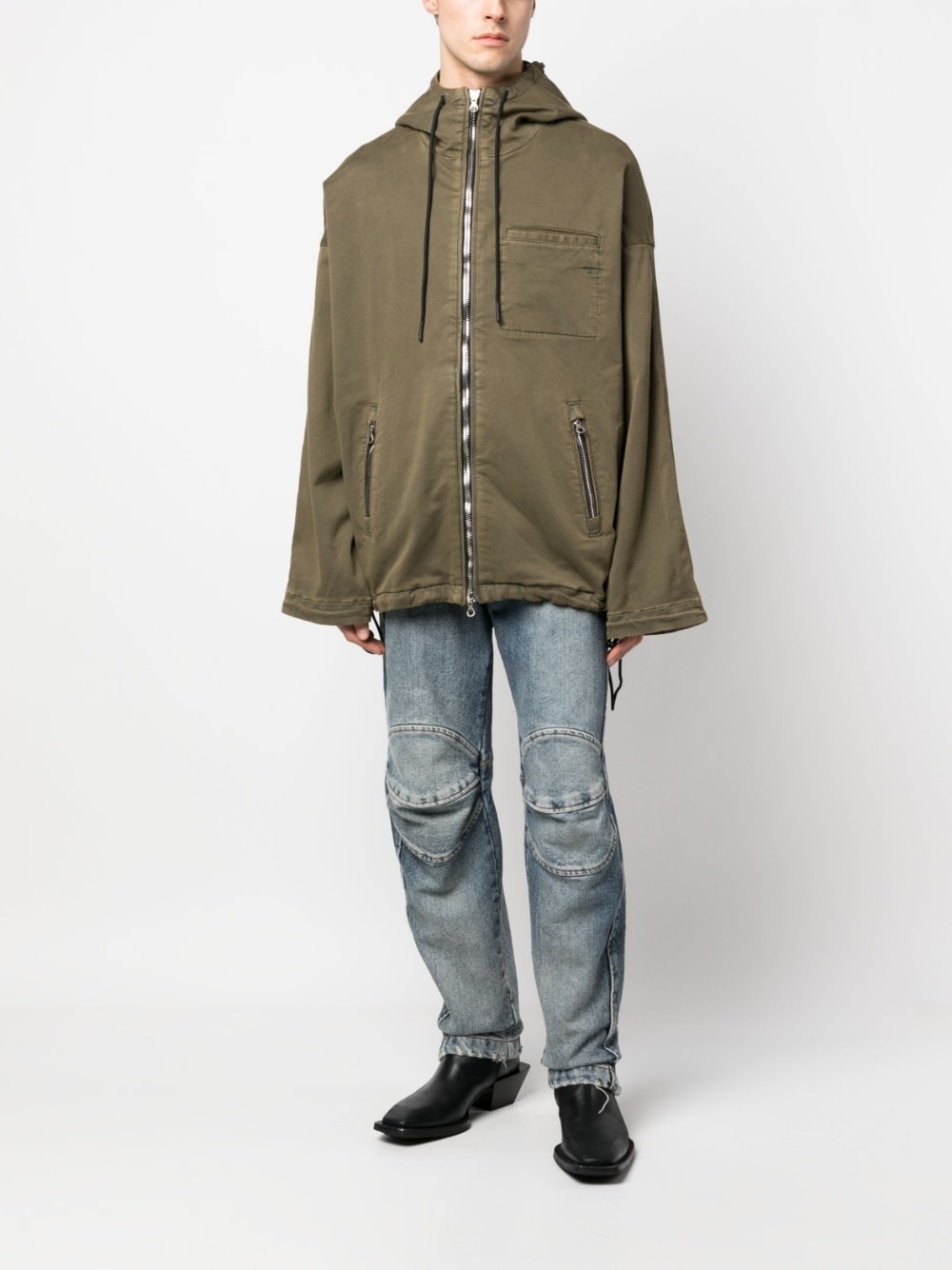 logo-embroidered hooded jacket - 2