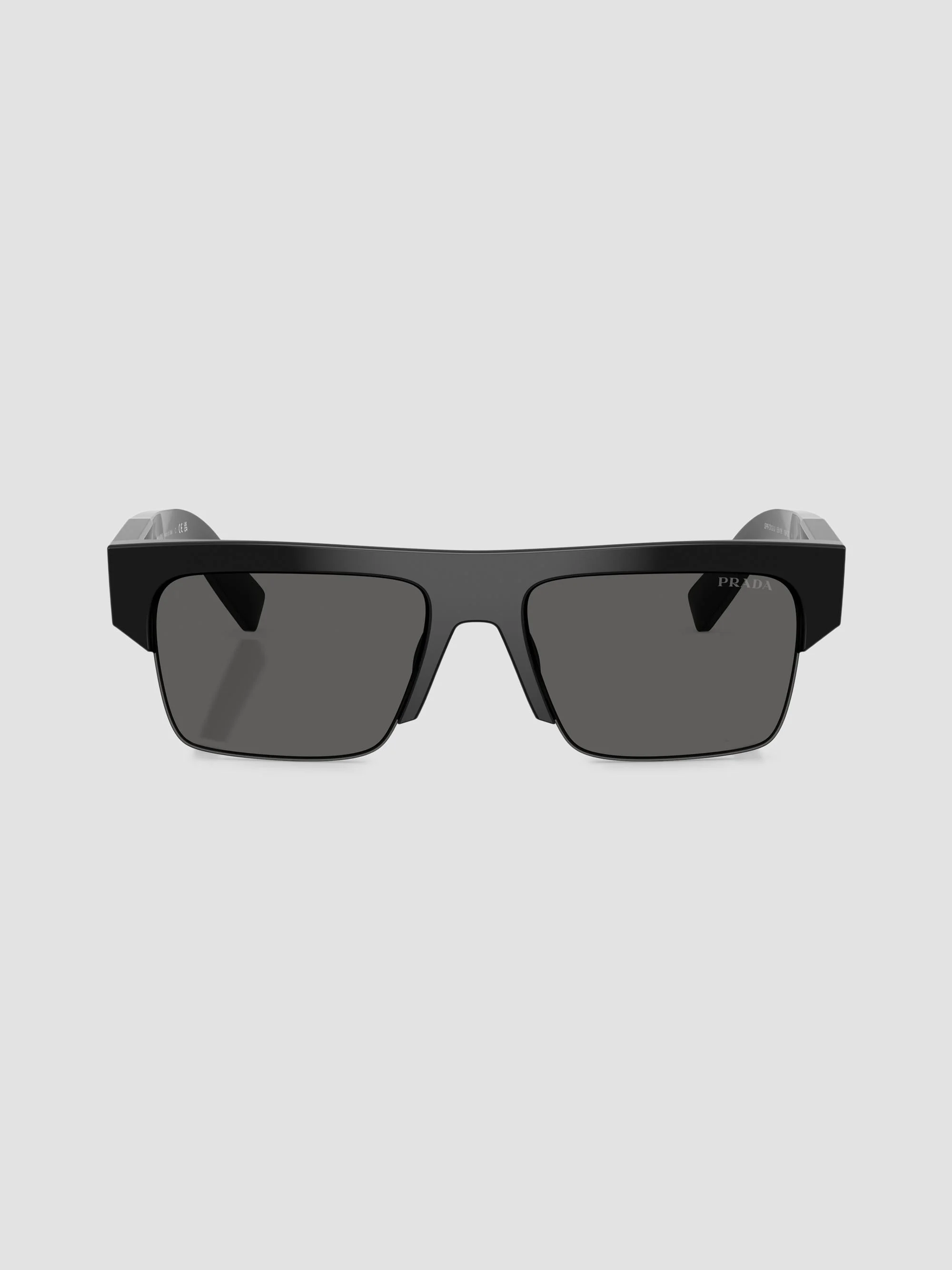 Men's 55MM Rectangular Sunglasses - Black - 1