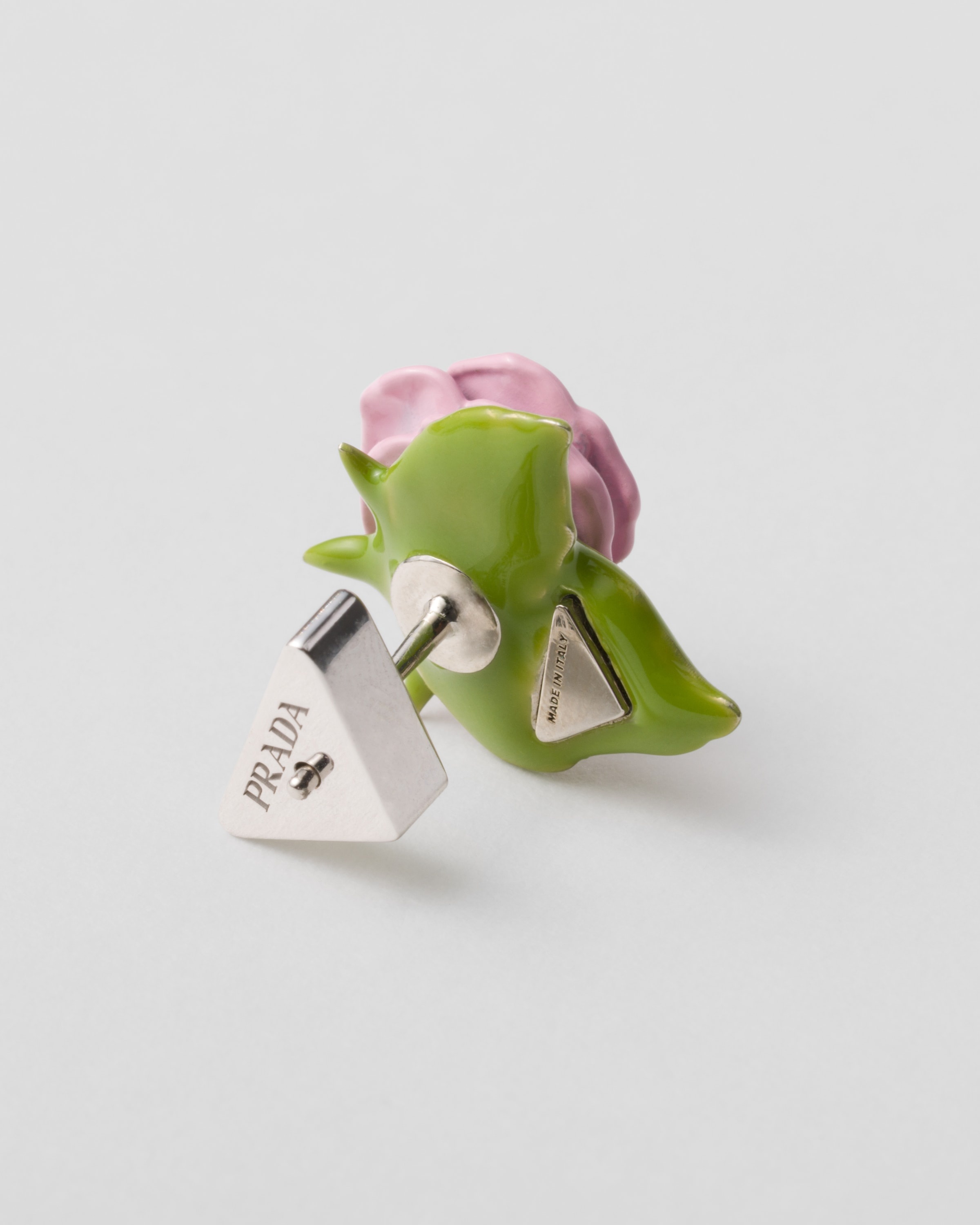 Enameled metal earrings - 2