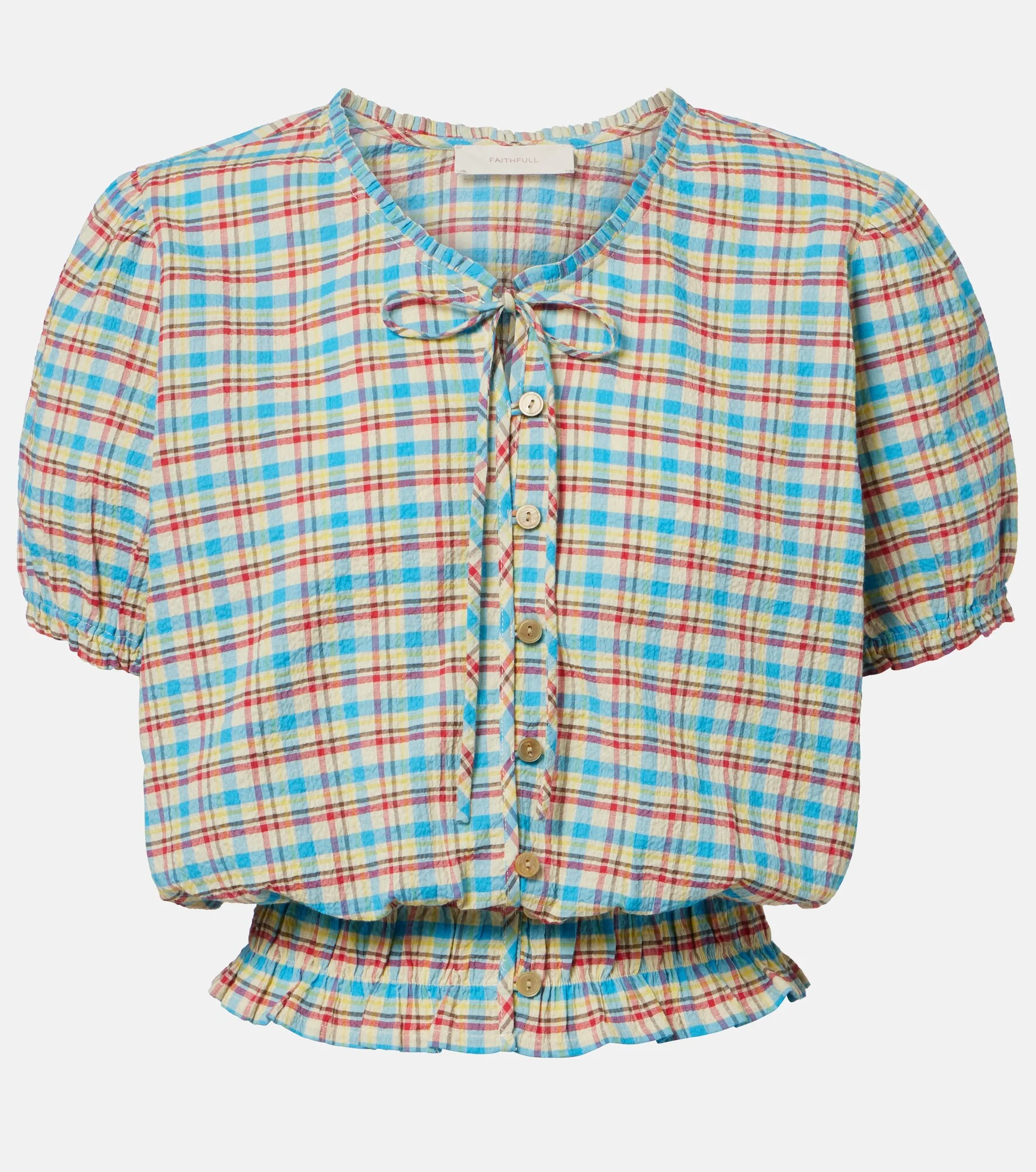 Santana checked cotton-blend top - 1