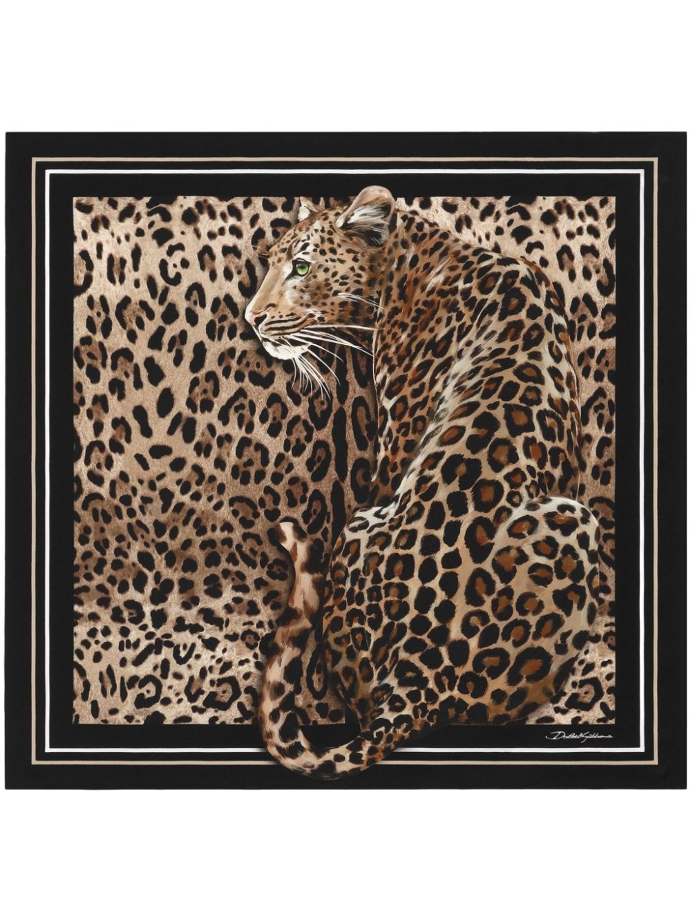 leopard-print scarf - 1