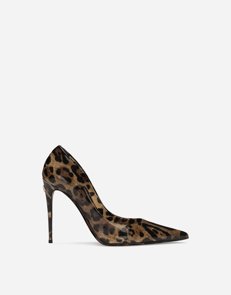 Printed polished calfskin pumps - 1