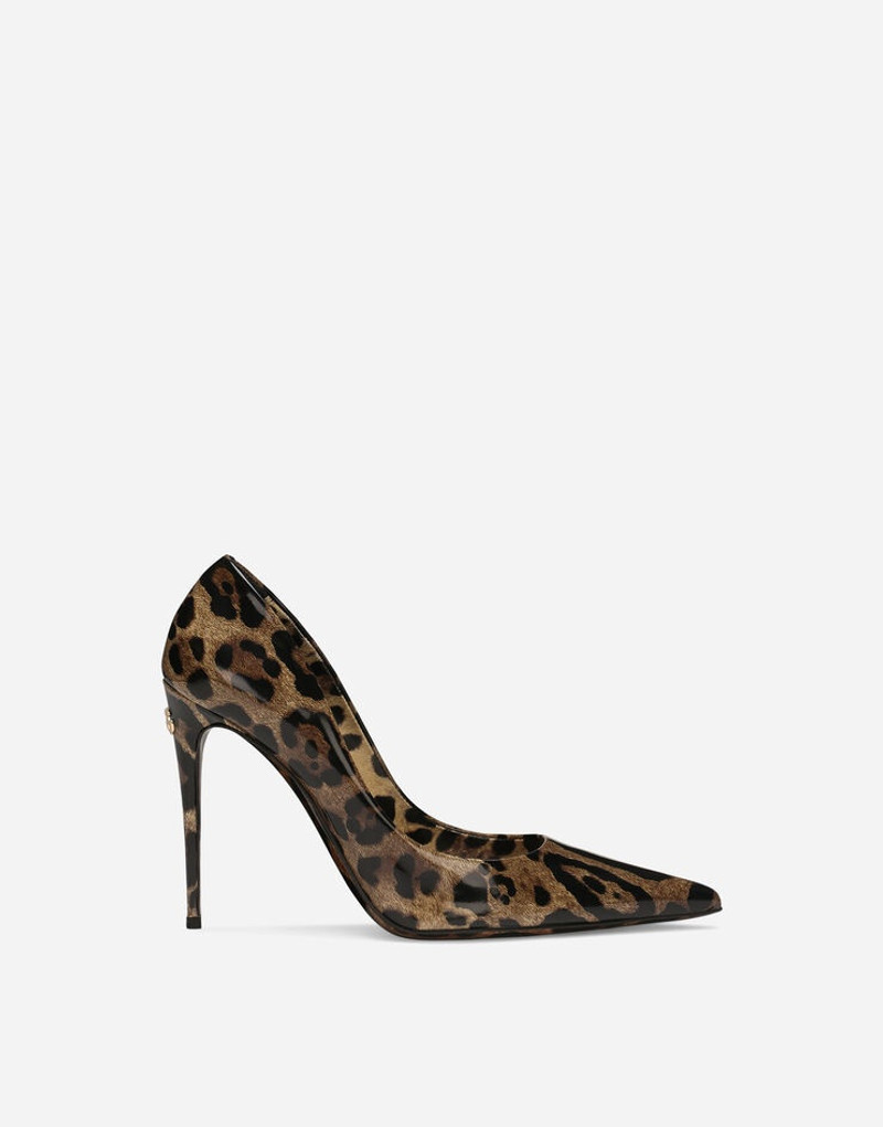 Printed polished calfskin pumps 1