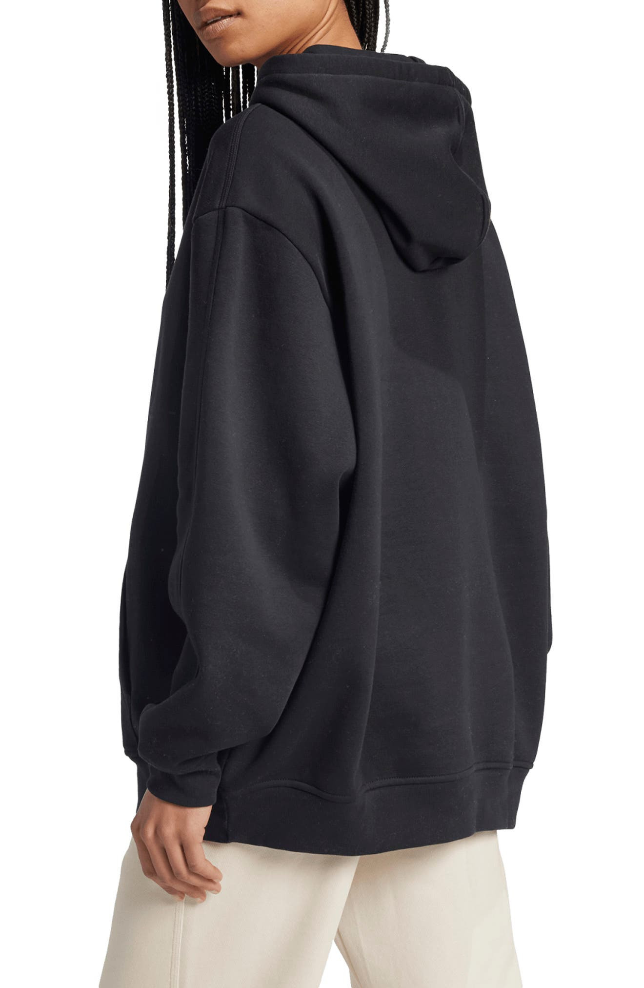 adidas Trefoil Essentials Oversized Lifestyle Hoodie in Black at Nordstrom - 2