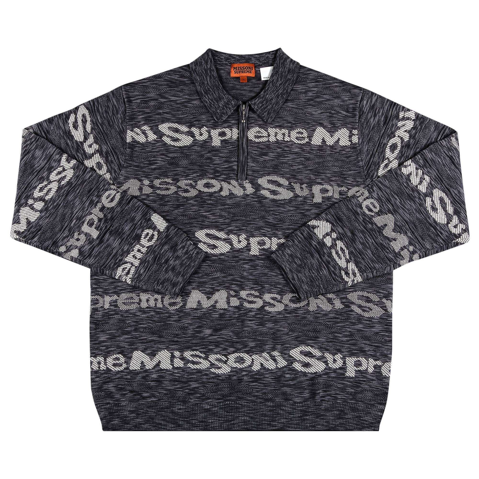 トップス SUPREME MISSONI ZIP L/S POLO BLACK L Supreme Supreme x Missoni Zip Long-Sleeve Polo 'Black
