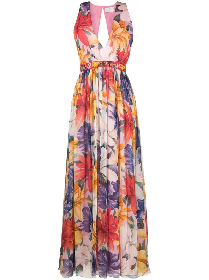 floral-print silk dress 1