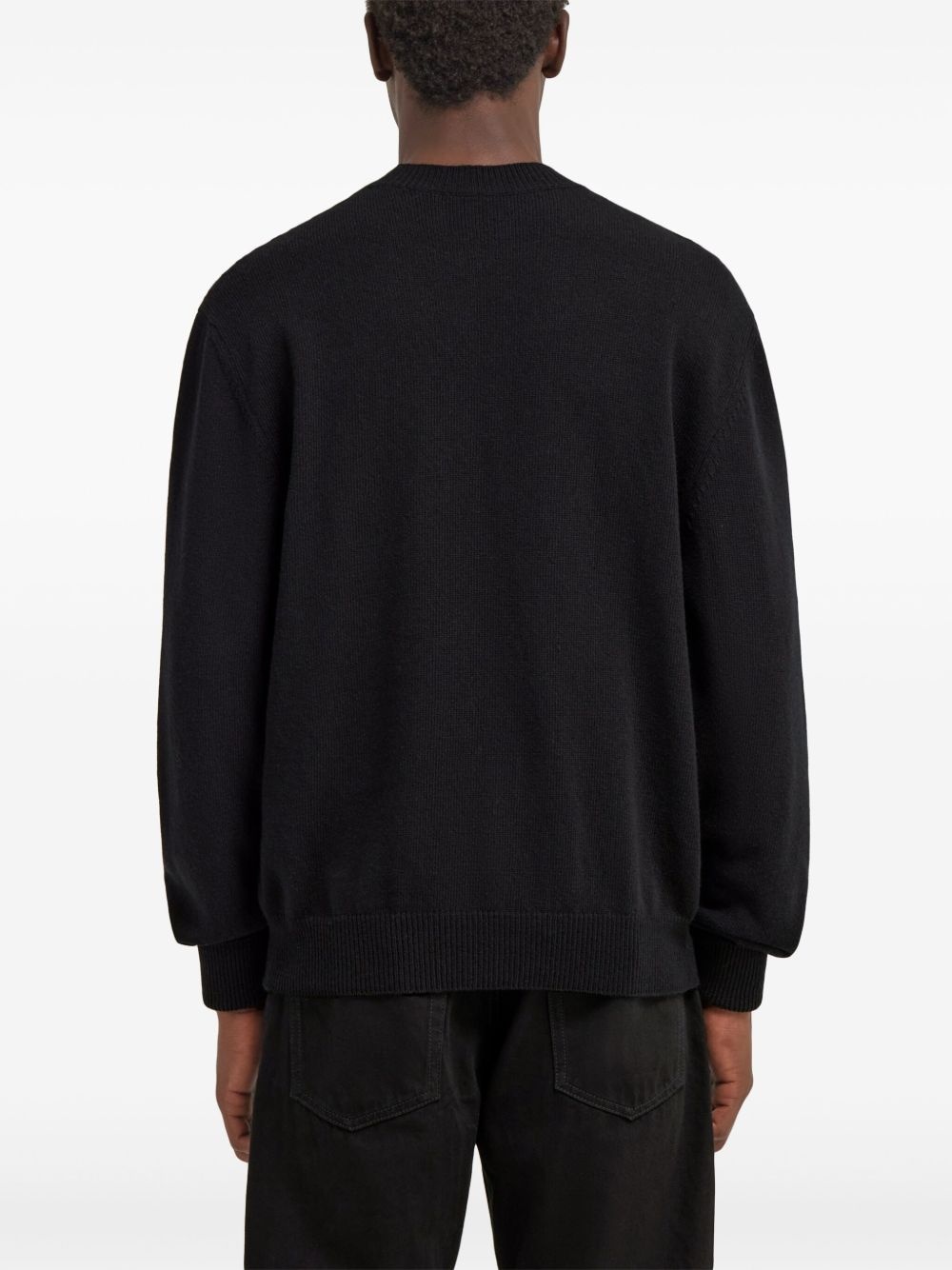 logo-embroidered wool sweatshirt - 4