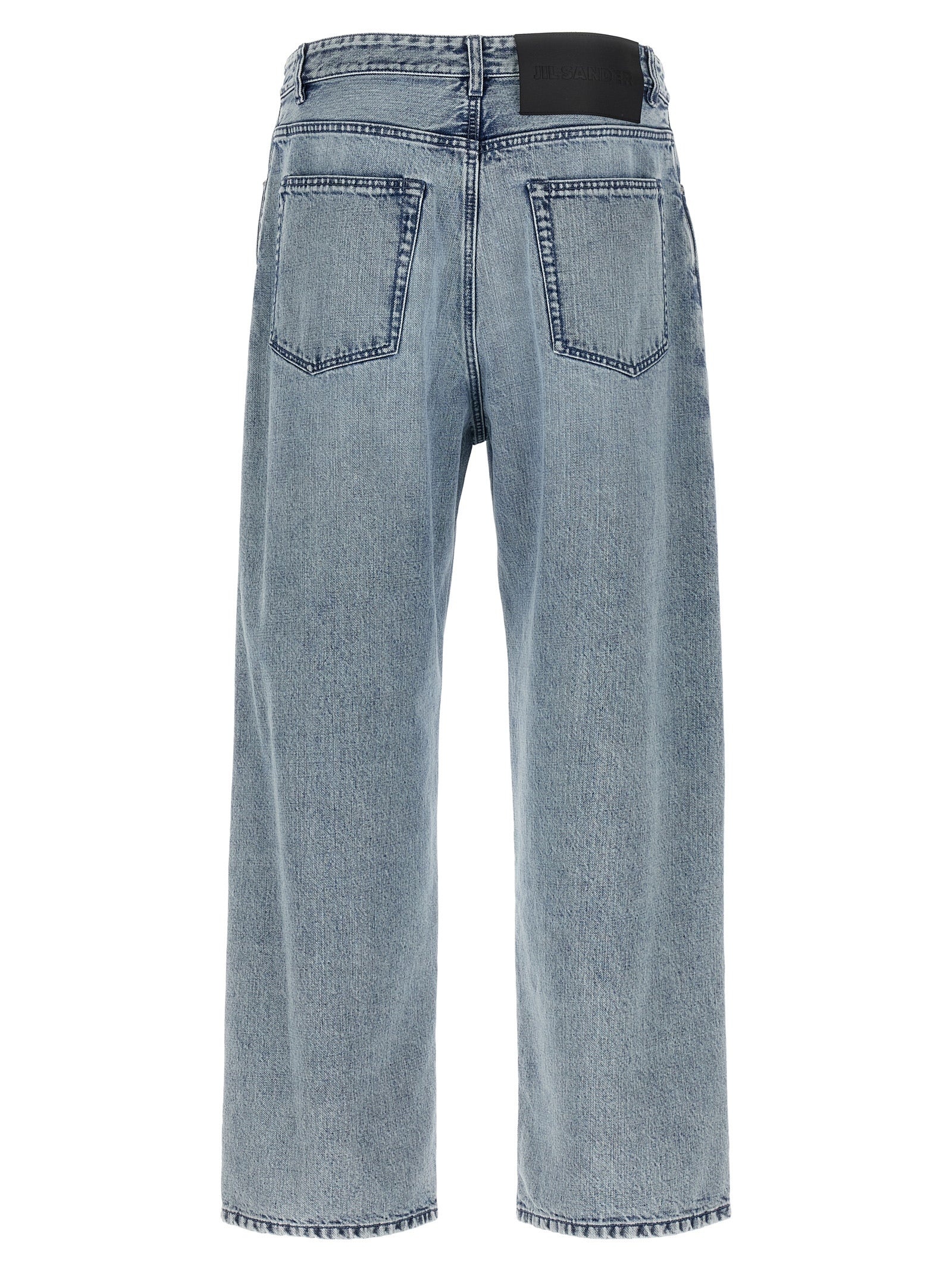 Diagonal Cotton Jeans Light Blue - 2