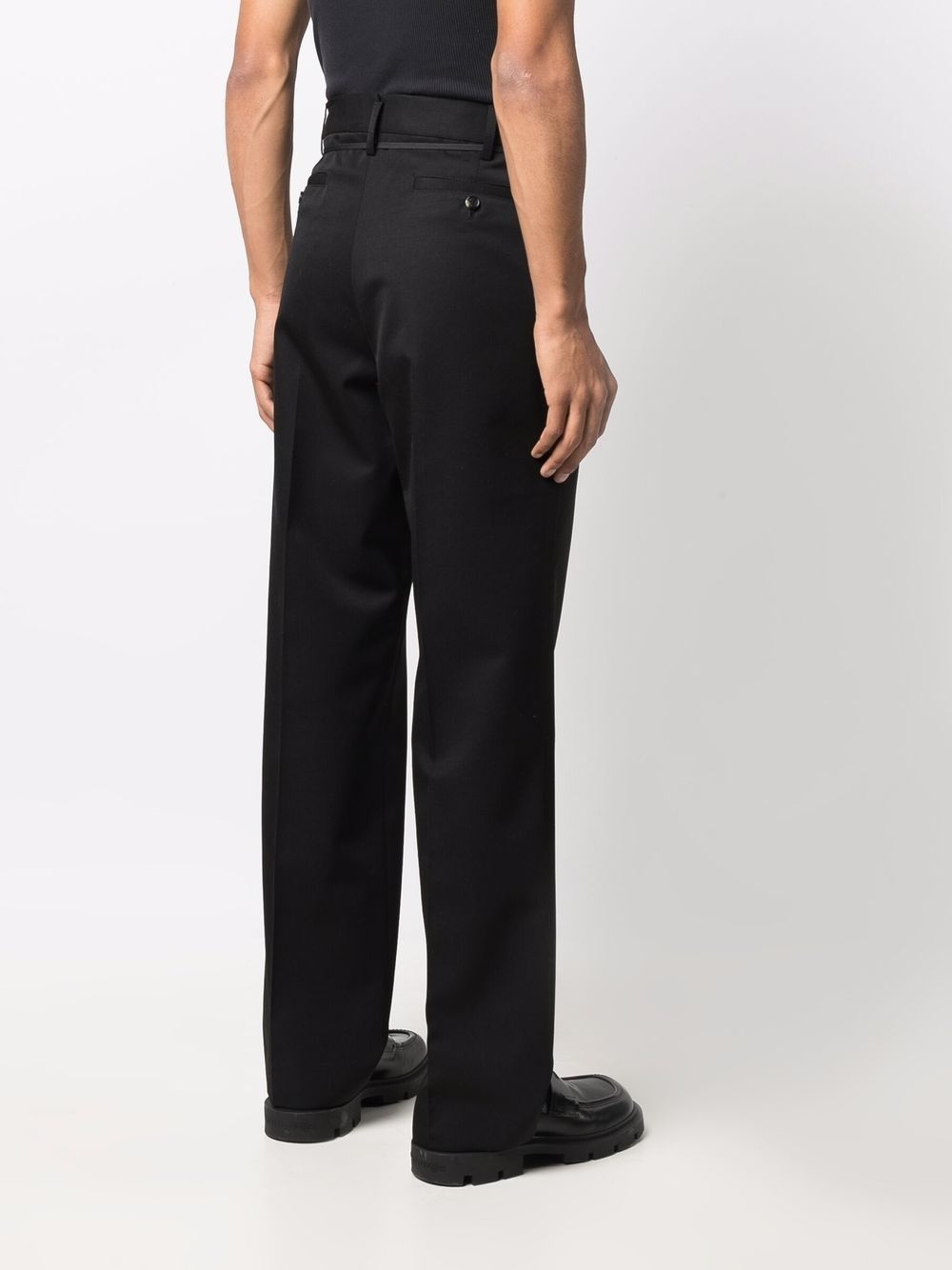 pressed-crease straight-leg trousers - 4