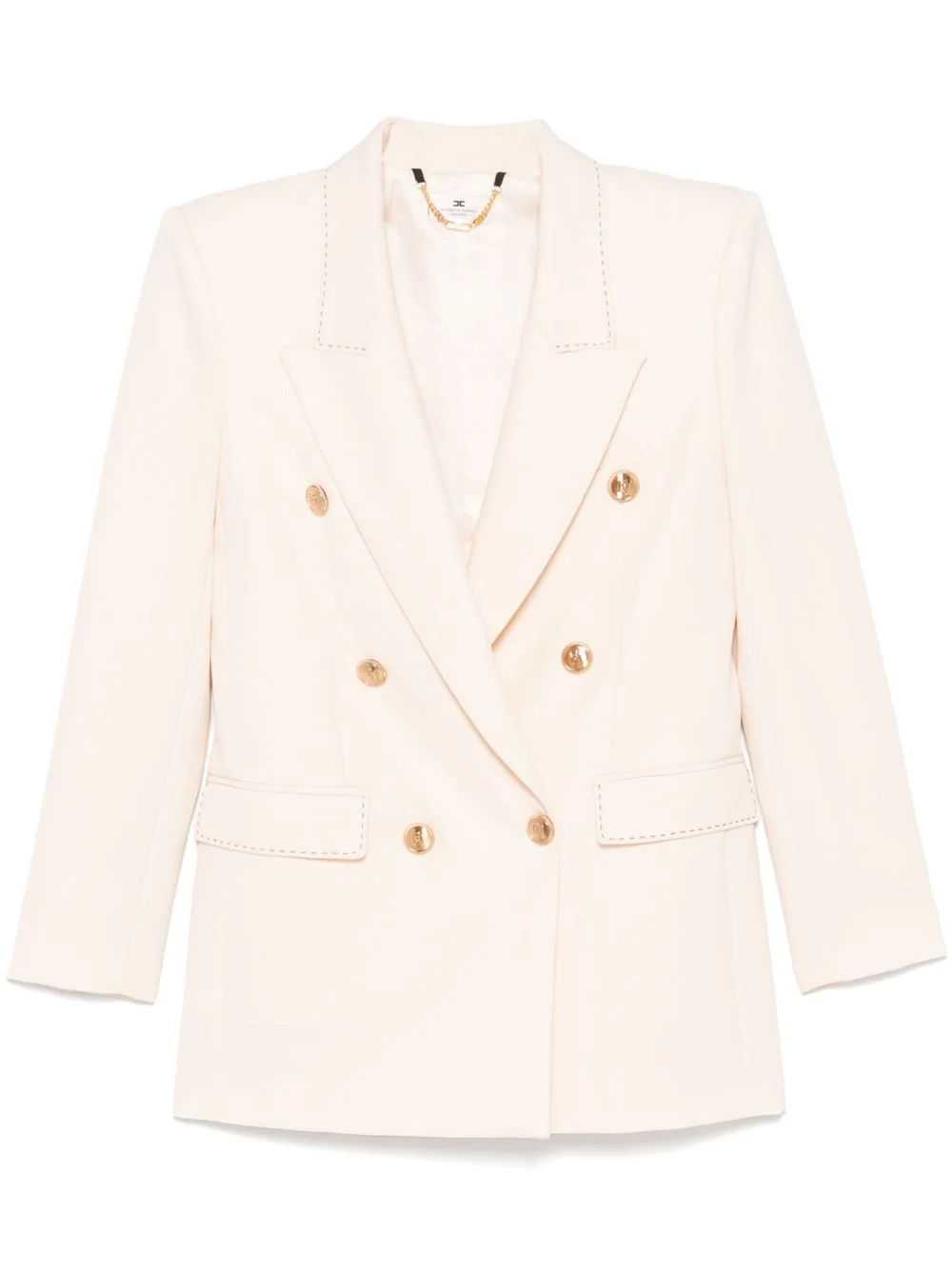 contrasting-stitching virgin-wool blazer - 1