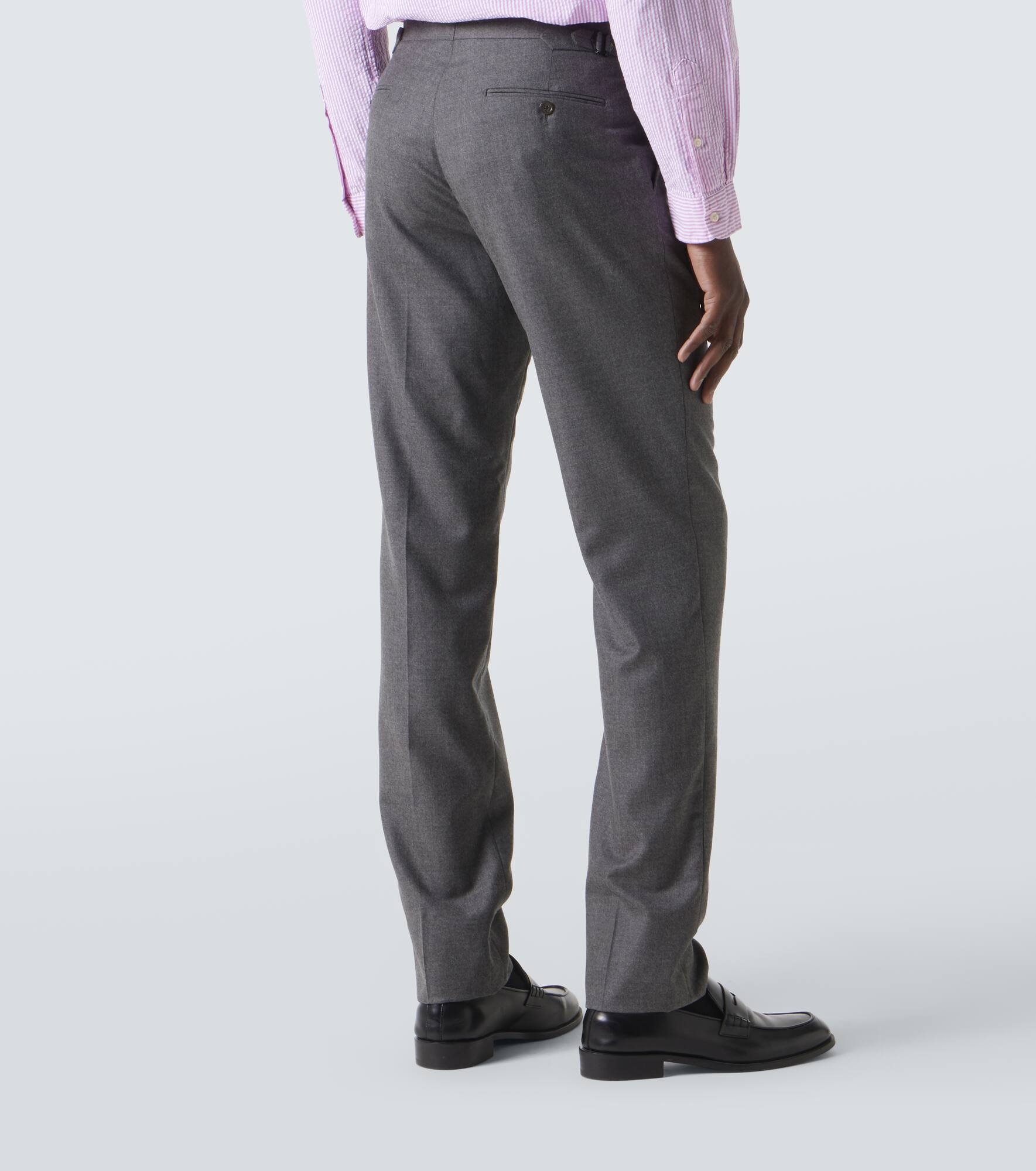 Mid-rise wool straight pants - 4