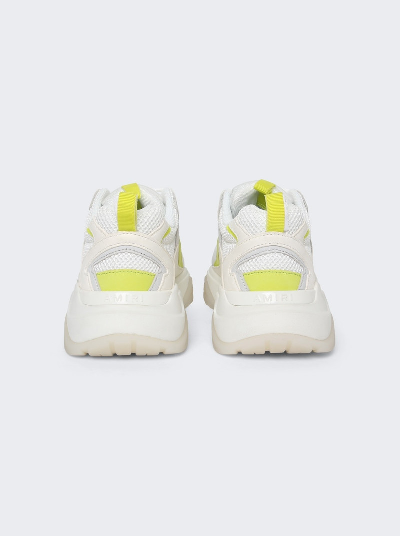 AMIRI Bone Runner Sneaker White And Neon Yellow outlook