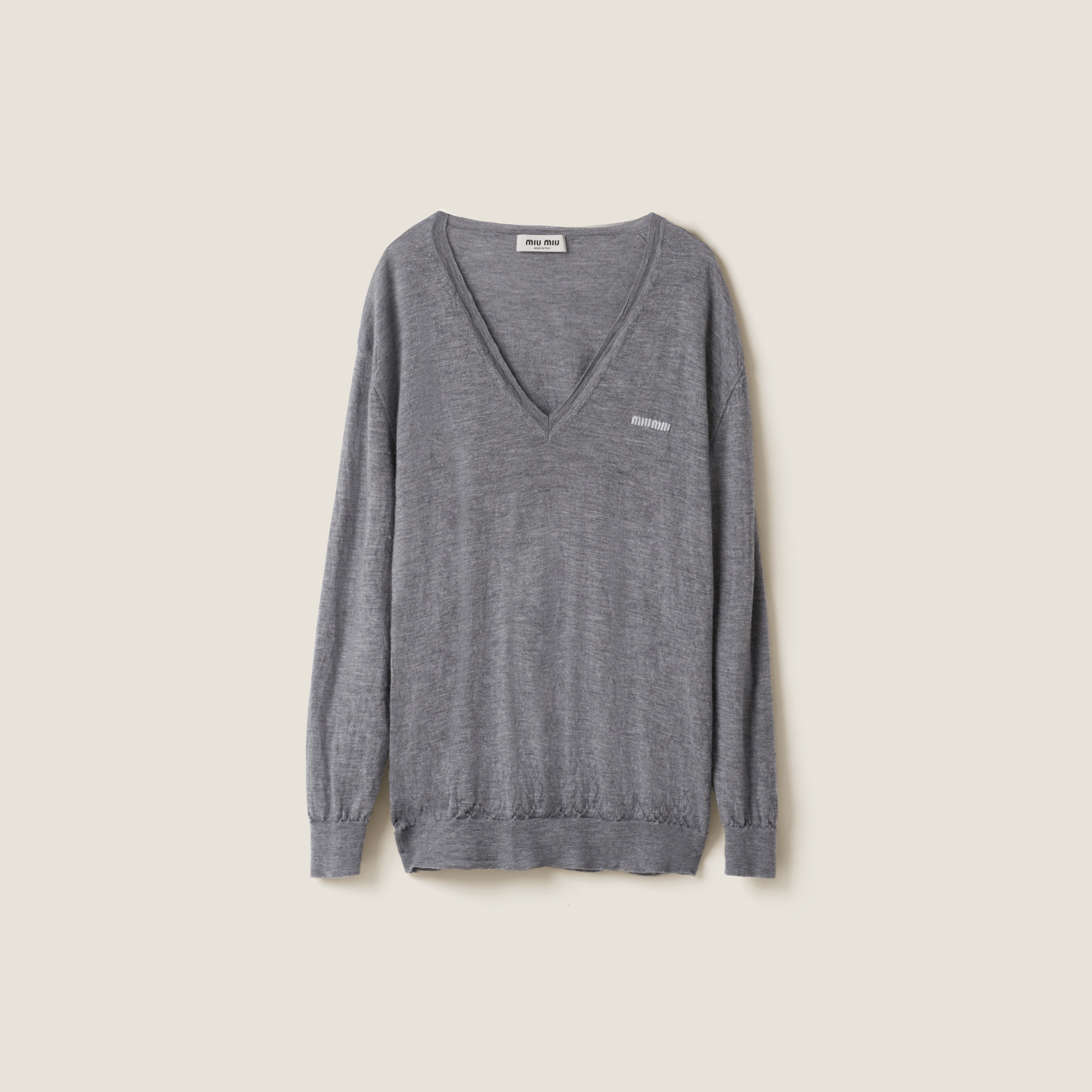 V-neck cashmere sweater - 1