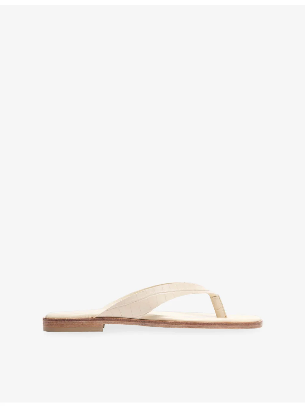 Croc Embossed Leather Flip-Flops - 1
