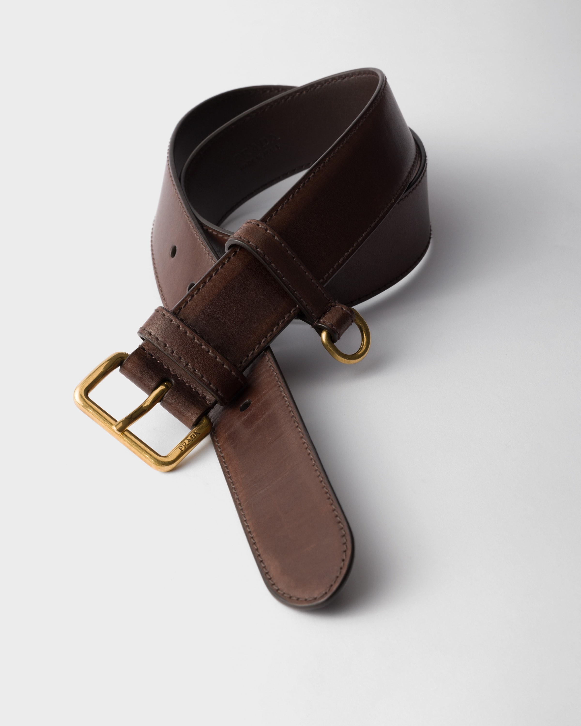 Antiqued leather belt - 2
