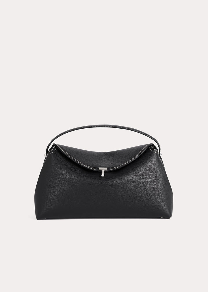 Belted Leather Tote Bag in Black - Toteme