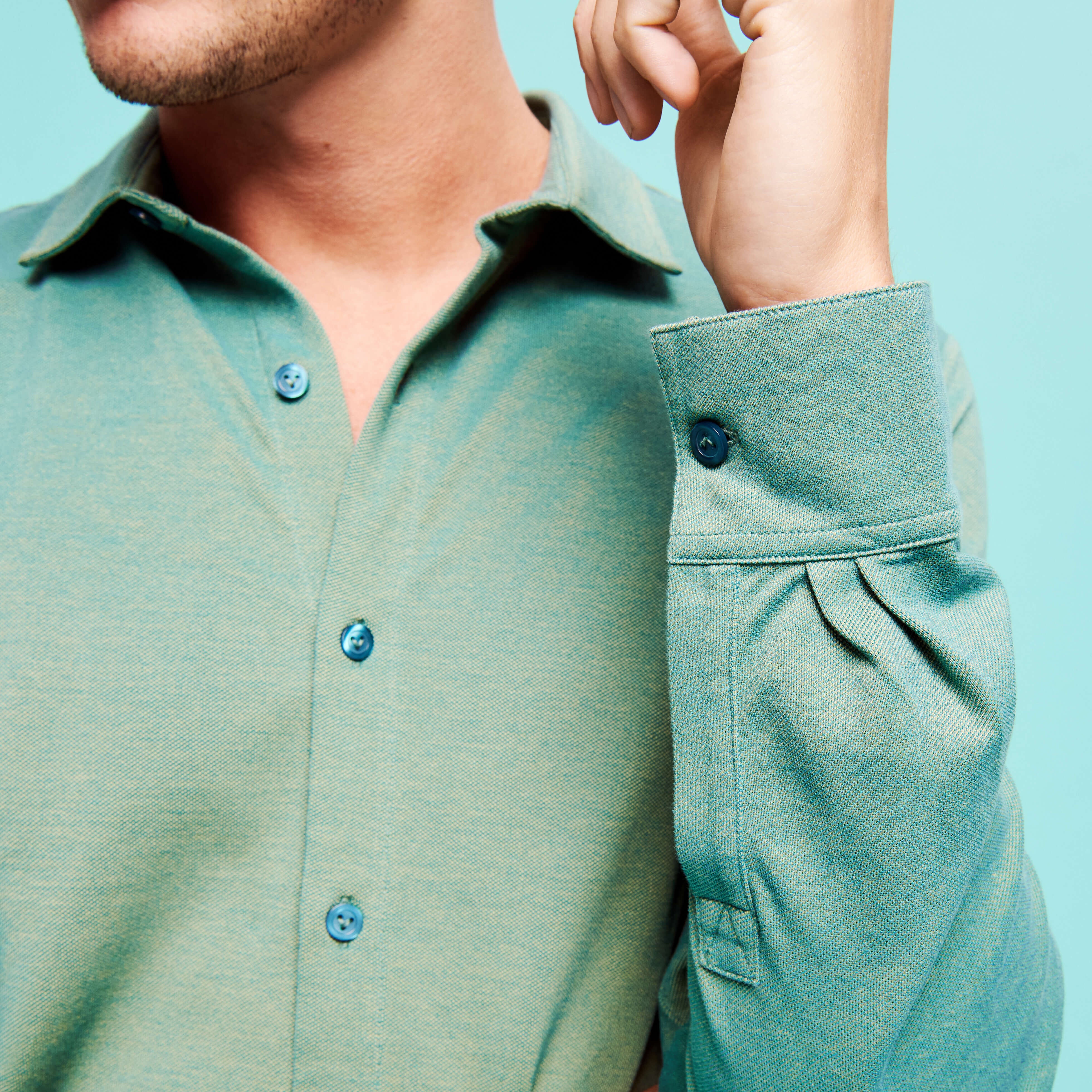 Men Changing Cotton Pique Shirt - 7