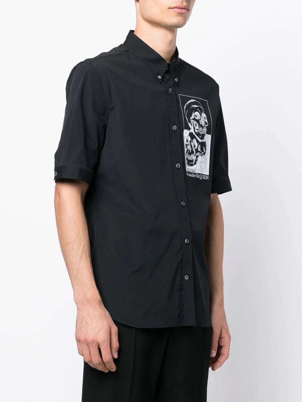 skull graphic-print short-sleeve shirt - 3