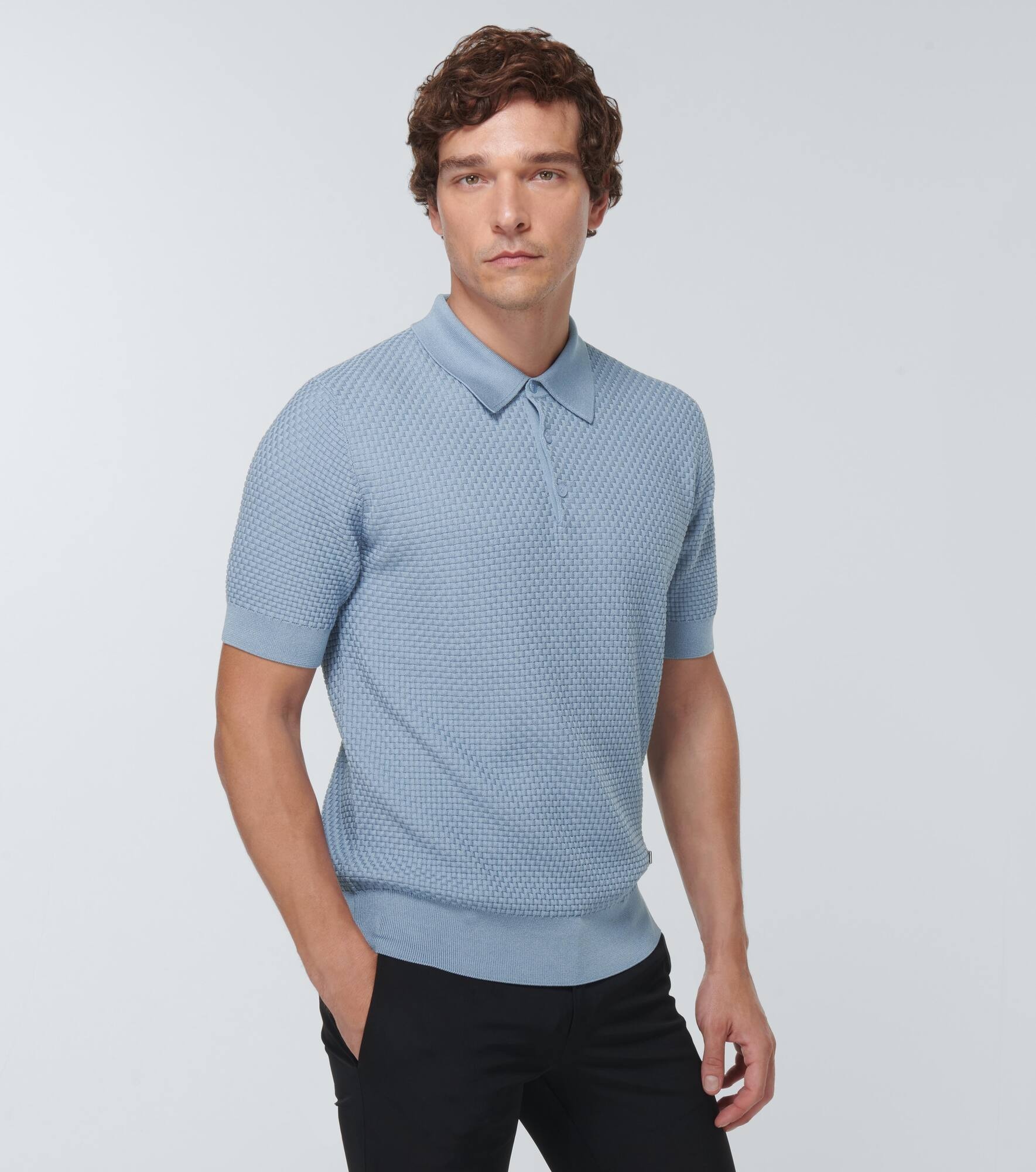 Cotton-blend polo shirt - 3