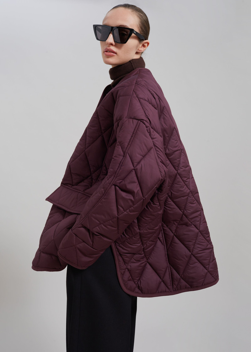Teddy Quilted Jacket - Burgundy 6