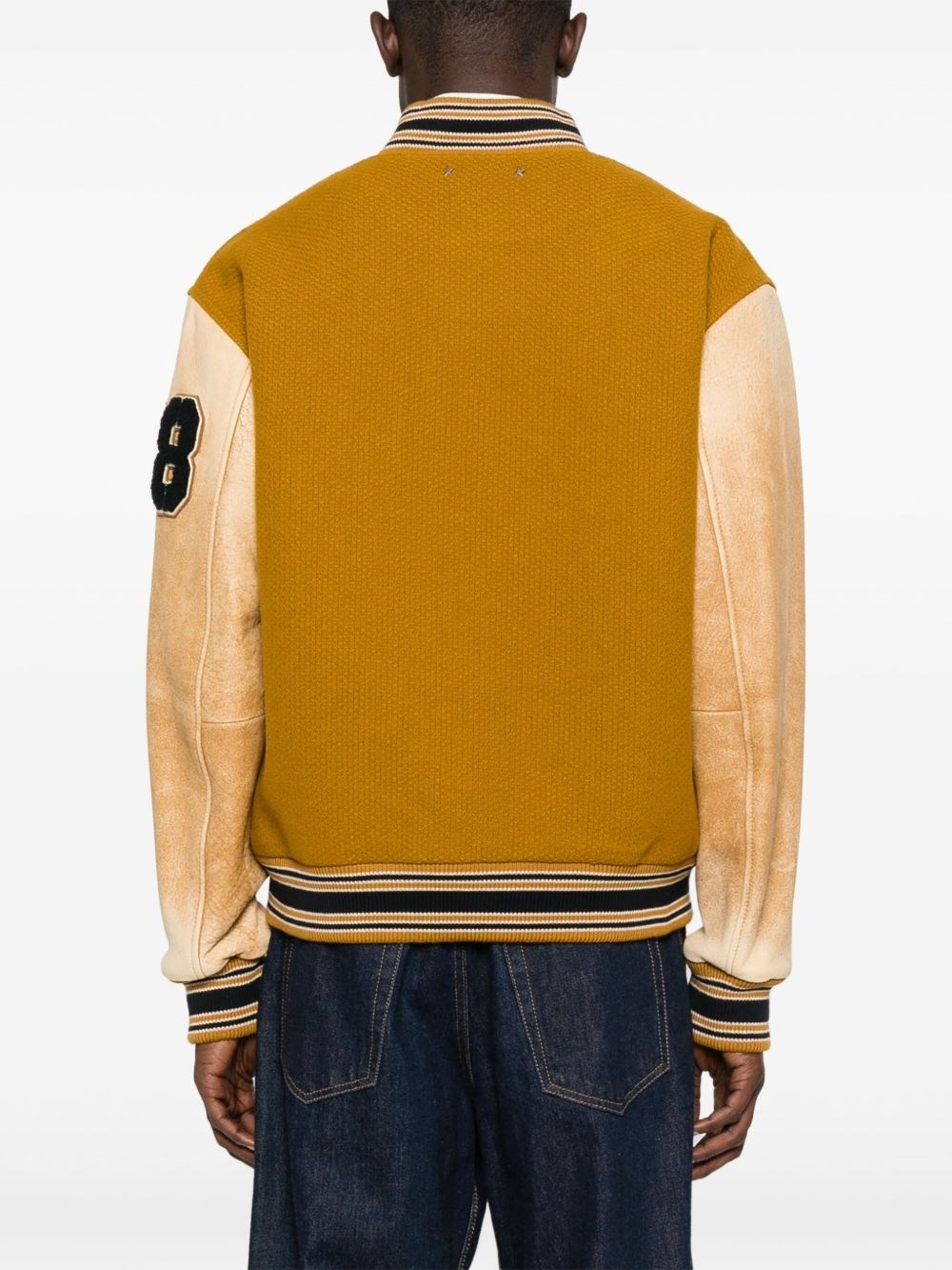 Wool and leather bomber jacket - 3