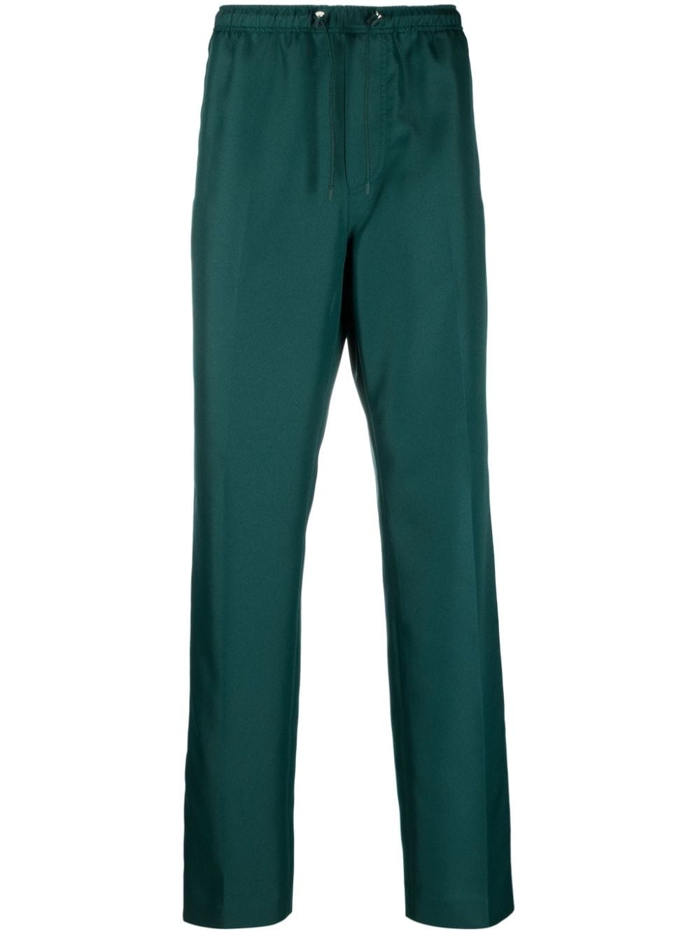 side-stripe drawstring cotton trousers - 1