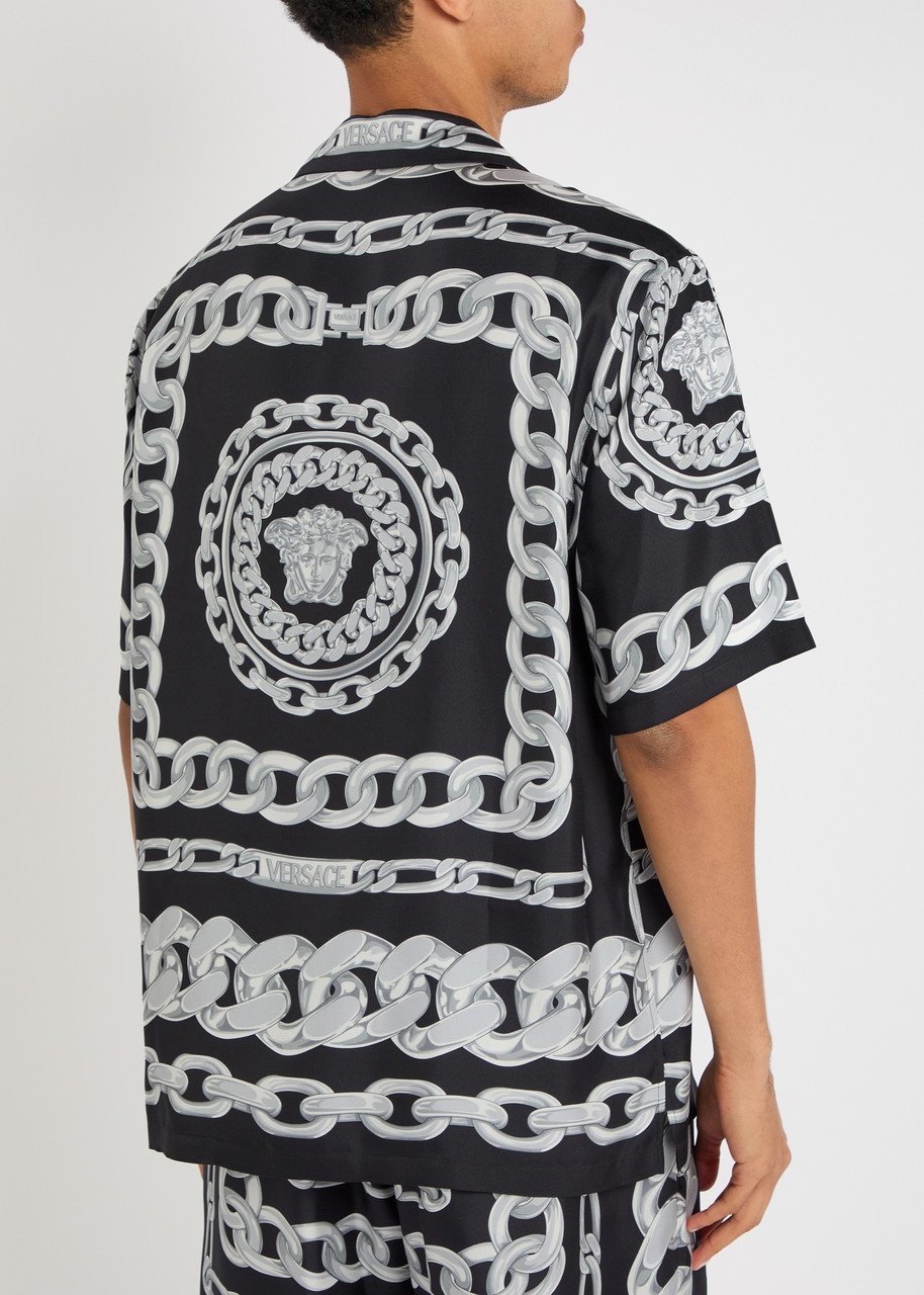 Versace Medusa Chains Silk-twill Shirt - 3