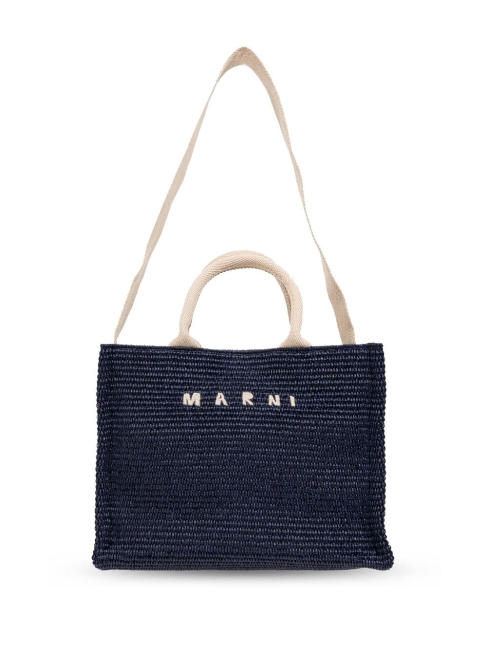 logo-embroidered raffia tote bag - 6