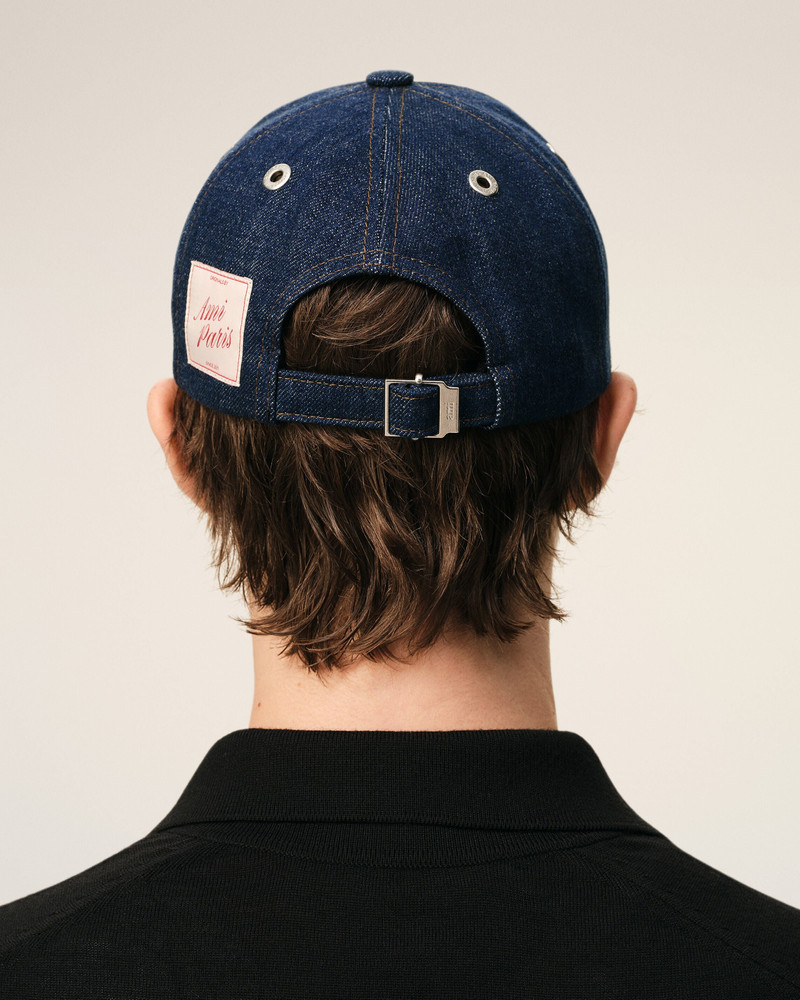 BLUE DENIM AMI PARIS SIDE PATCH CAP 6