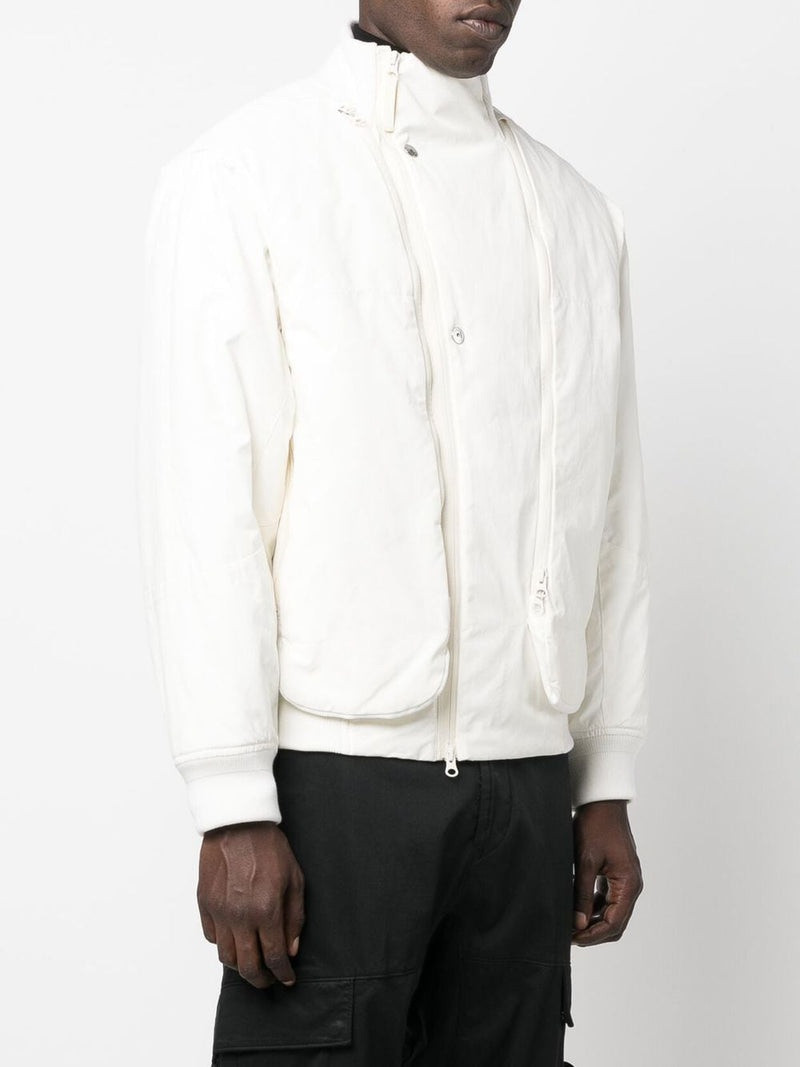 STONE ISLAND SHADOW PROJECT Off-centre Fastening Bomber Jacket White 3
