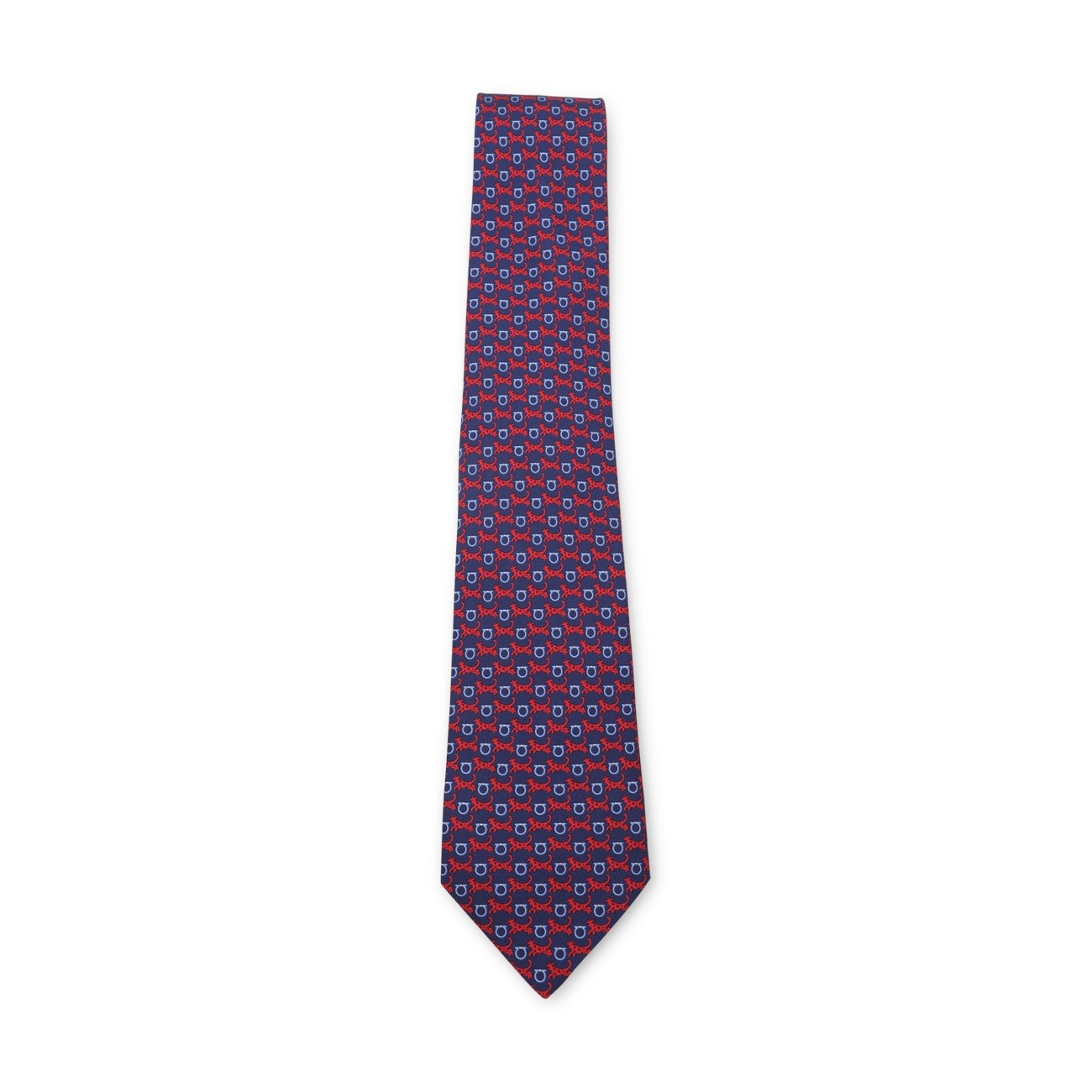 navy and red silk tie - 1