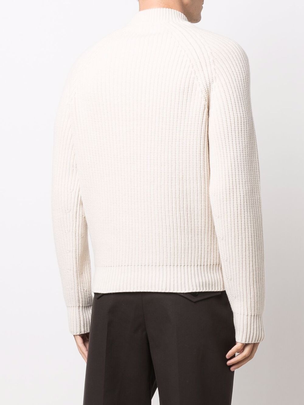 ribbed knit cashmere jumper - 4