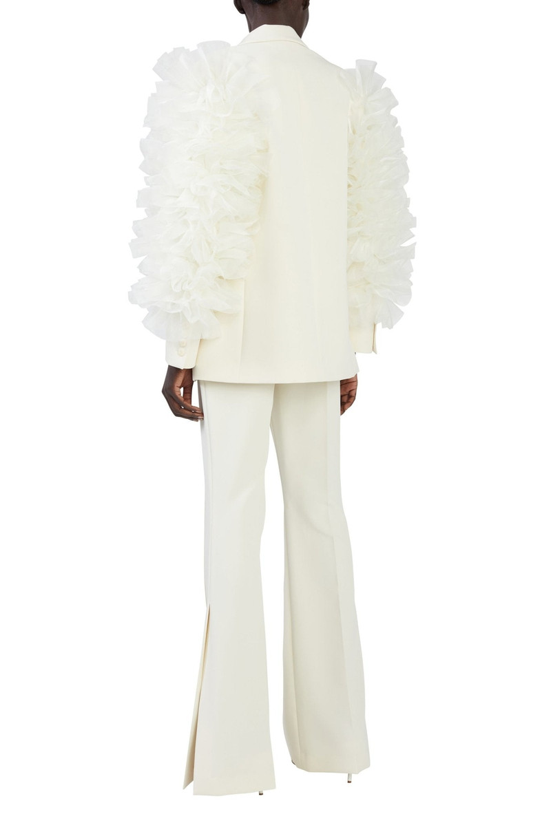 LAPOINTE Matte Crepe Ruffle Poof Blazer outlook
