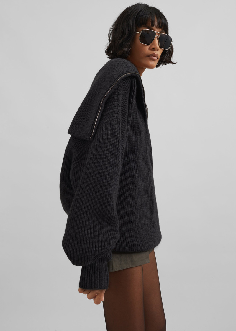 Hazel Oversized Wool Jumper - Dark Grey 8