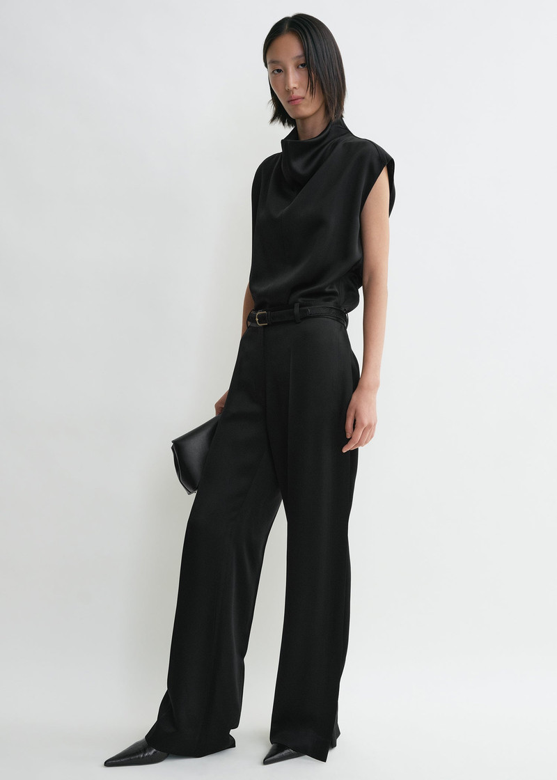 Totême Cuff-slit trousers black outlook