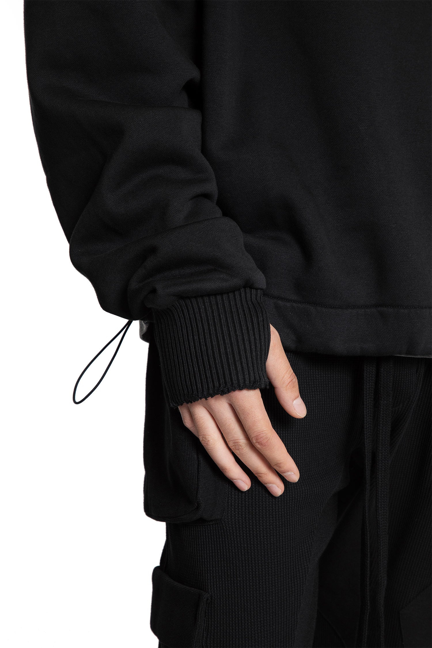 Cotton-Jersey-Hoodie-With-Hand-Gaiters - 5