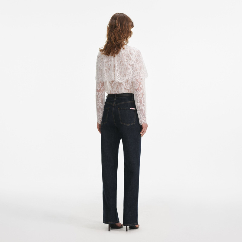 self-portrait Indigo Straight Leg Jeans outlook