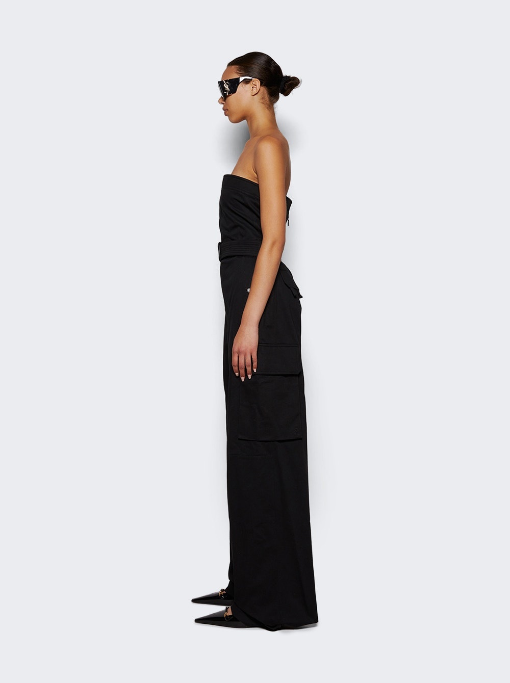 Cassandre Strapless Cotton Jumpsuit Black - 4