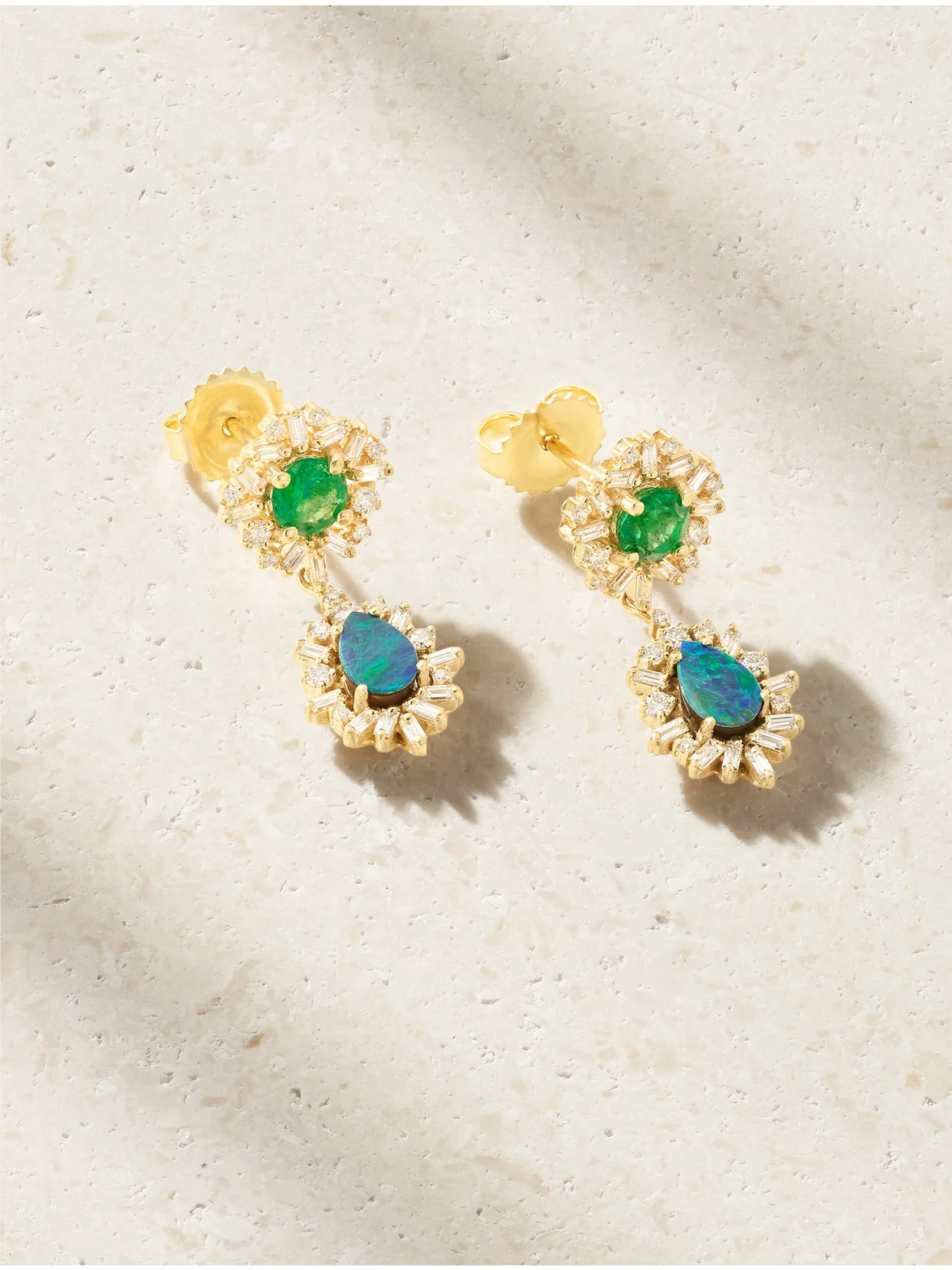 18-karat Gold Multi-stone Earrings - 1