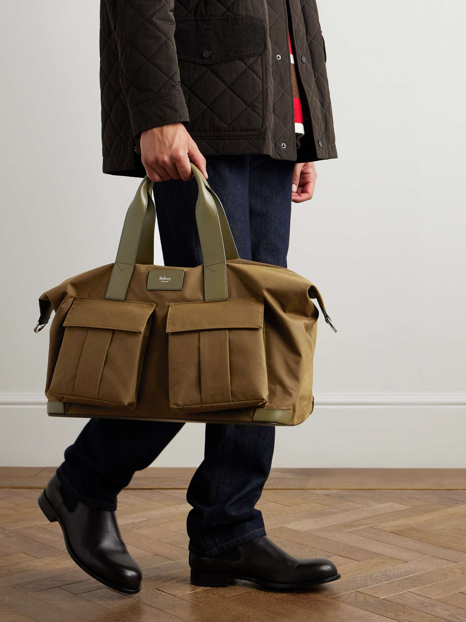 Leather-Trimmed Waxed-Cotton Weekend Bag - 2